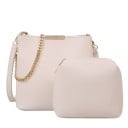 Dam crossbody handväska med kuvertväska Set 2 st Kedja i guld och lång rem av PU-läder och polyester Handväska 19 x 18 x 10 cm 2