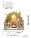 2D Acrylic Christmas Nativity Scene 20 x 19 cm Decoration with Base Nativity of Jesus Angels Virgin Mary Saint Joseph Three Wise Men Table Decoration 2