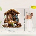 2D akrylová vianočná dekorácia na stôl 20 x 20 cm Betlehem Ježišovo narodenie Kreslený tlač vianočná ozdoba darček domáca dekorácia 3
