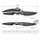 2in1 Küchenknochenschere und Messer aus schwarzem Titanstahl zum Schneiden von Fleisch und Geflügel 4