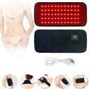 2in1 punainen ja infrapunainen LED-valoterapianauha 17,5x9 cm 105 LEDiä 660nm 850nm säädettävä intensiteetti ajastin USB-virtalähde EU-sovitin 2