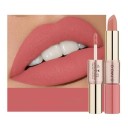 2in1 Vedenkestävä Mattahuulipuna Pitkäkestoisella Kiillolla Lip Stick Huulipuna Huulikiillolla 6