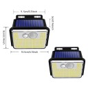 2ks solárne nástenné svetlá so senzorom pohybu 148 LED Super jasné IP67 Vodotesné vonkajšie bezpečnostné osvetlenie záhrada dom vstup 2