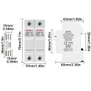 2P-parallel DC-fuusioiden pidikkeitä 37 x 79 mm 1000 V 32 A aurinkosähkösysteemeille perus FV-suojaus gpV 2