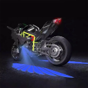 2szt. Projektor LED Angel Wings Welcome Light do motocykla 8-30V IP67 Wodoodporny 3W 20x38mm Dekoracyjne światło drzwi Moto 4