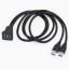 2x USB-Buchse mit Kabel 3