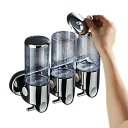 3 db falra szerelhető szappan- és samponadagoló, 500 ml, fürdőszobai folyadékpumpa, vízálló kialakítás, csavarok és kulcsok mellékelve. 4