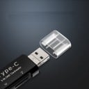 3 in 1 Card Reader for Phone and Computer USB-C, Micro USB and USB-A Connectors for SD and Micro SD Cards Dimensions 70 x 22 mm Black 3