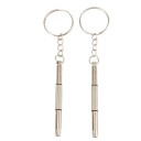 3-in-1-Schraubendreher-Schlüsselanhänger für Brillen und kleinere Reparaturen – 2er-Set mit Kreuz-, Flach- und Sechskantspitze 2
