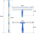 3-in-1 Window Squeegee with Telescopic Handle 135 cm T-Frame 38 × 17 cm Blue for Cleaning Bathroom and Shower Glass 2