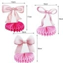 3 kpl Paperiset riippuvat juhlakoristeet Honeycomb fani nauhalla 16–19 cm Vaaleanpunainen riippuva koristelu syntymäpäiville baby shower lasten 2