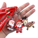 3 ks Vianočný prívesok na kľúče Santa Claus Snehuliak Elf Sob Perník Náhodné motívy Kľúčenka ako drobný vianočný darček 4