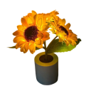 3 LED zonnebloemen, nachtlampje, kamerdecoratie, hoogte 26 cm, opladen via kabel, voor kinderen, lentecoratie 1