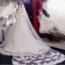 3 m Cathedral Wedding Veil Long With Comb Lace Edge Tulle White Ivory White Luxury Veil for Wedding Dresses 4