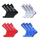 3 paires de chaussettes de football sportives pour enfants EUR 34-39 hautes jusqu'aux genoux avec semelle en silicone antidérapante respirante élastique 2