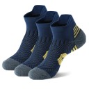 3 Pairs of Professional Sports Unisex 37-42 EUR Non-Slip Short Quick-Drying Socks Dark Blue 1