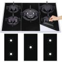 3 pcs Film de protection pour cuisinière contre la saleté 54×27 cm noir possibilité de découpe pour cuisinière à gaz et protection de la surface de cuisson 1