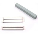3 pcs Guitar Fretboard Maintenance Set 2 Metal Protective Plates + Sanding Stone Tool for Grinding and Polishing Guitar and Bass Frets 1