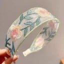 3 pièces de bandeaux en dentelle brodés taille 12 cm Bandeaux avec fleurs Accessoires capillaires élégants pour femmes pour les mariages 3