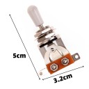 3 posições interruptor com alavanca de metal e rosca Interruptor elétrico universal para guitarras, amplificadores, automóveis e eletrónica doméstica 3