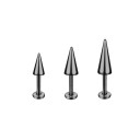 3 pz piercing conico 6 mm Acciaio chirurgico Forma conica Gioiello di qualità per corpo per orecchio naso labbro capezzolo 3