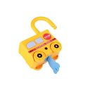3 pz Set educativo di veicoli con serratura e chiave Gioco motorio Treno Autobus scolastico Auto della polizia Sblocco con la chiave corretta Sviluppo precoce delle abilità 6