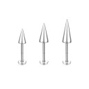 3 st kupe piercing 10 mm Kirurgisk stål Konisk form Metallisk kroppssmycke för öra näsa läpp bröstvårta 2