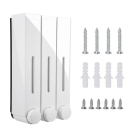 3 stk. vægmonteret sæbe- og showergel-dispenser 420 ml vaskemiddeldispenser 15x8x28 cm badeværelsesdispenser med skruer og dyvler 12