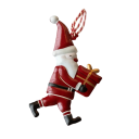 3 Stück Metallisch handbemalte hängende Weihnachtsdekoration Santa Claus Dekorative Anhänger für den Baum Handmalerei Weihnachtsgeschenk 2