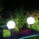 3 Stück Solar-LED-Licht, Gartenbeleuchtung für den Außenbereich, weiße Glühbirne, wasserdichte Solarleuchten, Dekoration für Rasen, Weg, Hinterhof 2