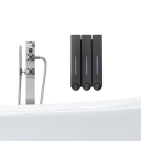 3 stuks wandgemonteerde zeep- en douchegeldispenser 420 ml Wasmiddeldispenser 15x8x28cm Badkamerdispenser met schroeven en pluggen 9