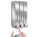 3 stuks wandgemonteerde zeep- en douchegeldispenser 420 ml Wasmiddeldispenser 15x8x28cm Badkamerdispenser met schroeven en pluggen 10