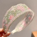 3 unidades de diademas de encaje bordadas tamaño 12 cm Diademas con flores Adornos para el cabello elegantes para mujeres en bodas y peinados festivos 5