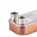 30 lemezes hőcserélő Sörlé keringető 3/4 colos menettel 20 x 7,8 x 9,5 cm Rozsdamentes acél Otthoni sörfőzéshez és vízmelegítéshez 4
