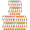 30 pcs Hawaiian Party Floral Garlands Artificial Flowers Necklaces Summer Beach Wedding Birthdays Tropical Decorations Multicoloured Set 1