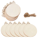 30 pezzi decorazioni natalizie in fette di legno 8 x 8 cm Palline vuote per dipingere Decorazioni artigianali da appendere all'albero 5