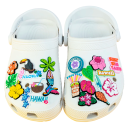 30 Stück Set von Dekorationen für Crocs mit tropischen Motiven PVC farbige Dekorationen für Crocs Schuhe Blumen Blätter und Motive einfaches Einsetzen 2