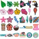 30 stuks Set van versieringen voor crocs tropische motieven PVC decoraties kleurrijk voor crocs schoenen bloemen bladeren en motieven eenvoudig 1