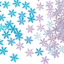 300 pcs Christmas Snowflakes 2 cm Confetti Decorations for Tree Cake Ornaments Winter Christmas Decoration Home Party Decor Various Colours of Flakes 8