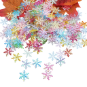 300 pcs Flocons de neige en papier Confettis d'hiver pour Noël mariage anniversaire fête Décoration festive Décoration de pièce 6
