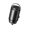 30W mini-snellader voor in de auto USB C en USB A sigarettenaansteker snel opladen dubbele uitgang twee apparaten tegelijk opladen compatibele 8