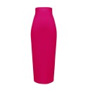 Kvinnors lång klänning med hög midja Tätsittande snitt med dragkedja och slits bak P stretchy material av nylon och spandex 12