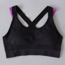 Damernas sportbh för fitness och träning Dubbel kontrasterande axelband med korsning på ryggen Bred kant under bröstet Bomull och polyester 1