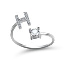 Anello da donna con lettera dell'alfabeto D2398 8