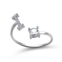 Anello da donna con lettera dell'alfabeto D2398 9