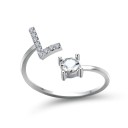 Anello da donna con lettera dell'alfabeto D2398 12