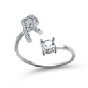 Anello da donna con lettera dell'alfabeto D2398 18
