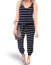 Randig jumpsuit för kvinnor A2019 2