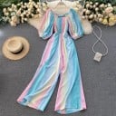 Randig jumpsuit för kvinnor B868 2