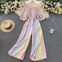 Randig jumpsuit för kvinnor B868 3